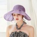 Floral Sun Hats Ruffled Adjustable Wide Brim Caps Foldable Outdoor Hot  eb-45603303